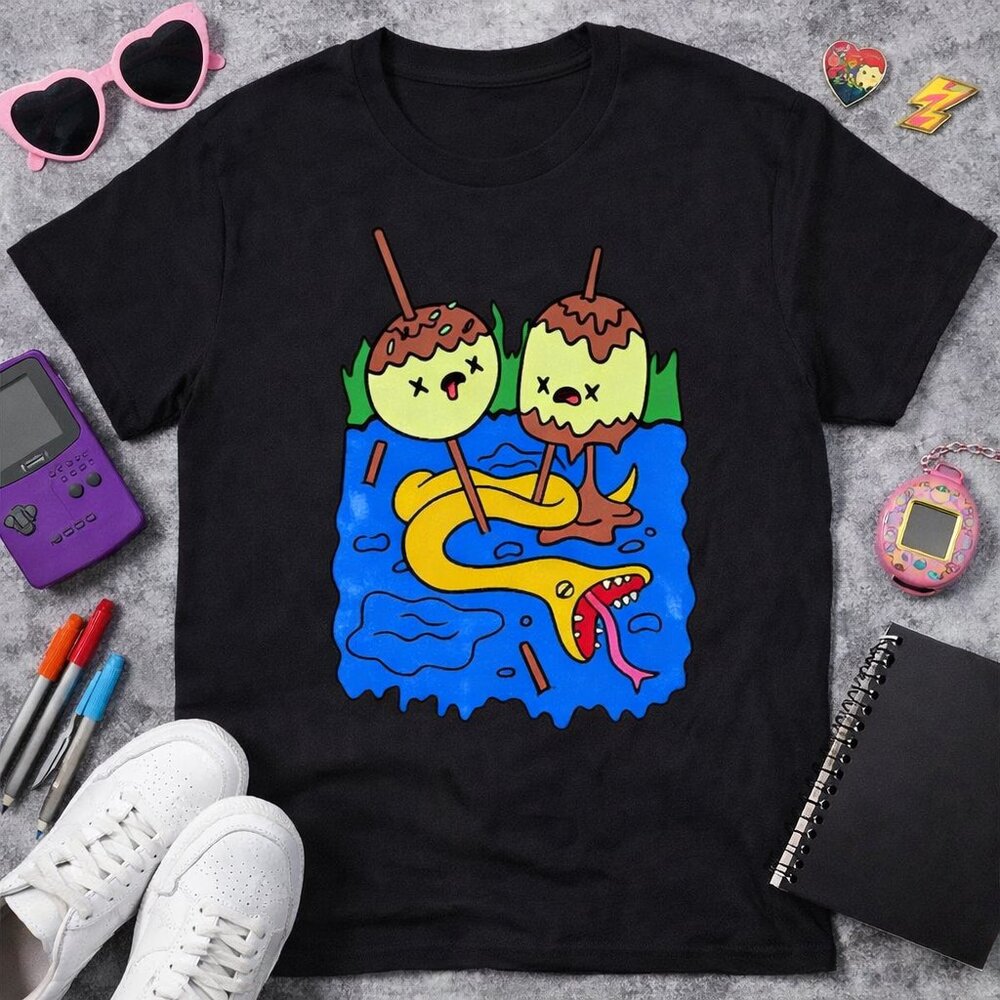 Adventure Time Finn Jake Scene Graphic Tee | Cartoon Network Fan Shirt